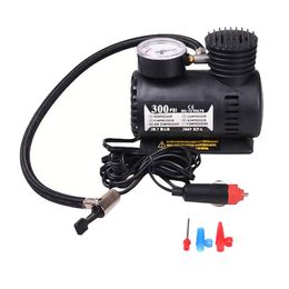 Portable Mini Cars Auto 12V Electric Air Compressor Tire Inflator Pumps 300PSI Automobile Emergency Air Pump for Ball Bicycle Minicar
