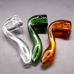 Black Smoke Pipe High boron silicon high temperature resistant glass hand blown tobacco special glass pipe 4 Colour for choose