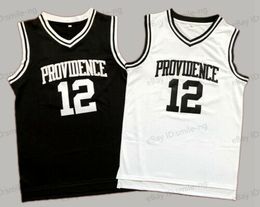 Nuovo dio Shammgod #12 Providence Men Basketball Jersey Black White Stitiched Shirts College Maglie college