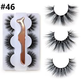 6D Eyelashes with Tweezer Clip 25MM Big lashes 3 Pairs Natural Long Thick Handmade Lashes Hair Extension Hot Sell