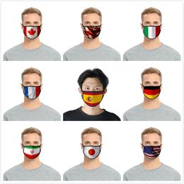 Reusable Antidust Face Mask American United Kingdom Germany Canada Flag 3D Printing Mask Washable Adjustable Protective Mask