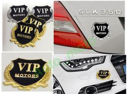 2Pcs 1set 3D 3M stickers VIP MOTORS Metal Car Badge Decal Door Window Auto Decor DIY metal Motorcycle motostickers cover car Tail