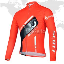 Spring/Autum SCOTT Pro team Bike Men's Cycling Long Sleeves jersey Road Racing Shirts Riding Bicycle Tops Breathable Outdoor Sports Maillot S21041998