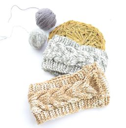 Knitted blend yarn Headbands Women Winter Ears warmer Headbands Knit wool Turban Headwrap twisted knot Crochet Headband Hair Accessories