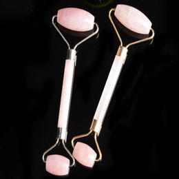 Women Lady Natural rose quartz Facial Relaxation Slimming Tool Jade Roller Massager Face Body Head Neck Foot Massaging