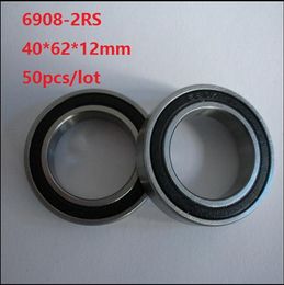 50pcs/lot 6908RS 6908-2RS 6908 RS 2RS ball bearing 40*62*12mm thin wall roller bearings Deep Groove Ball Bearing 40x62x12mm