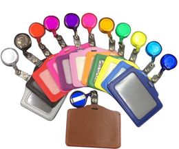 10.5*8cm Square Credit Card Holders Without Zipper Bus Card Identity Red Yellow Blue Badge with Retractable Reel