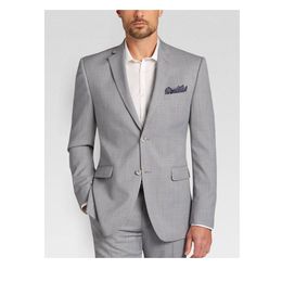 Grey Groom Tuxedos Groomsmen Fashion Style Best man Suit Notched Lapel Groomsman Men's Wedding Suits (Jacket+Pants)