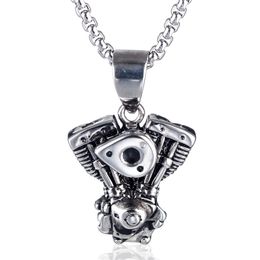 Personalised Engine Motorcycle Chain Biker Punk Gothic Necklace For Men Vintage Stainless Steel Chains