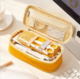 Korean Cute School Pencil Case Large Big Pen Bags Pouch Multifunction Stationery pencil case Student Pupil Cosmetic Pencil Boxes