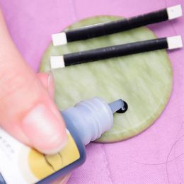 DHL FREE Round Jade Stone Eyelash Extension Glue Adhesive Pallet Stand Holder Fake Eye lash Makeup Tool 1pcs High Quality