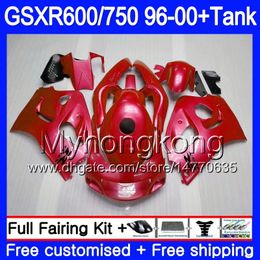 Bodys +Tank For SUZUKI SRAD GSXR 750 600 1996 1997 1998 1999 2000 ALL Glossy red 291HM.69 GSXR600 GSXR-750 GSXR750 96 97 98 99 00 Fairing