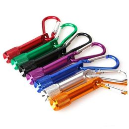 Mini LED Flashlight Aluminium Alloy Torch with Carabiner Ring Keyrings Key Chains Sport Mini led flashlights wholesale keychain key ring YD03