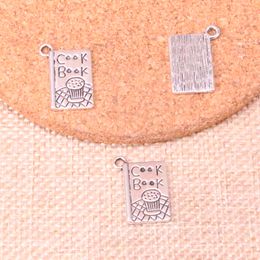 75pcs Charms cook book recipe kitchen 17*11mm Antique Making pendant fit,Vintage Tibetan Silver,DIY Handmade Jewellery