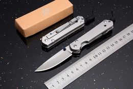 CR Silver Steel Folding Blade Knife Full Steel Handle High Sharp Camping Pocket Knife Outdoor EDC Tactical Survival Knives