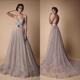 Plus Size Customized Evening Dresses Halter Crystal Sashes Lace Tulle Sweep Train A Line Backless Party Bridesmaid Gown
