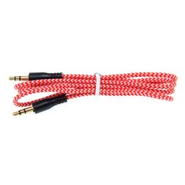 3.5mm Male to Male Cable Cord Stereo Audio Cable Braided Cable Fit For Televisions Computers CD Players MP3 100pcs