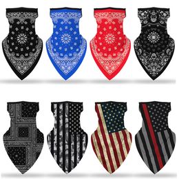 American 3D American flag mask printing men and women scarf face maskdust proof riding mask Festive Party Masks T2I51122