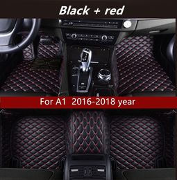 anti slip mats for car UK - For Audi A1 2016-2018 year car floor mat interior waterproof PU wear-resistant environmental protection carpet splicing anti-slip mat