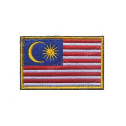 3D Malaysia Flag Embroidery Patch Army Tactical Military Malaysian Flags Morale Patches Emblem Appliques Embroidered Badges