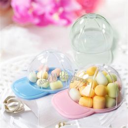 birthday party favor ideas Canada - 12PCS Acrylic Mini Baseball Cap Favors Holders Birthday Party Decoration Gifts Baby Shower Baptism Event Candy Sweet Package Ideas