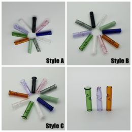 Mini Colorful Pyrex Bong Glass Tube Smoking Pipe Tips Mounthpiece Innovative Design High Quality Portable Handpipe Accessories Hot Cake