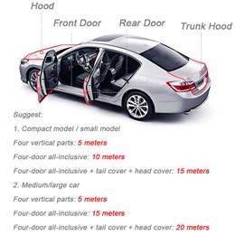 5M Car Door Anti-Collision Strip Door Side Anti-scratch Car Stickers Paste Protector Strip Sealing Guard Strip Accessories273R
