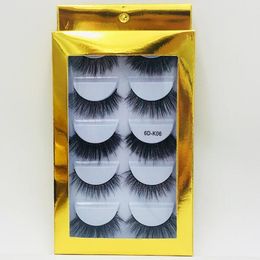 New arrival Thick mink false eyelashes natural long soft & vivid hand-made fake lashes 5 pairs set with luxury gold packaging 10 models DHL