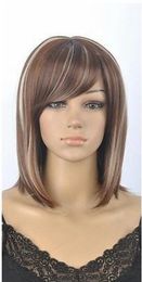 WIG New Fashion Wig Mixed Colour Streaked Short Hair Full Wig