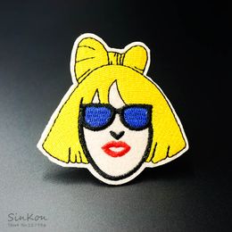 Girl (Size:7.6X8.0cm) DIY Cartoon Cloth Badges Patch Embroidered Applique Sewing Label Clothes Stickers Apparel Badge