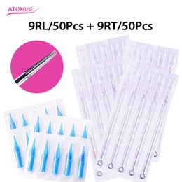 50pcs 9RL Tattoo Needles 50pcs 9RT Tattoo Nozzle Tips Sterile Tattoo Accessories