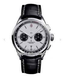 New Premier B01 Steel Case AB0118221G1P1 VK Quartz Chronograph Mens Watch Stopwatch White Dial Leather Strap Watches Hello Watch 6356G