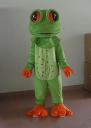 Big eyes frog Mascot Costumes Animated theme green frog Cospaly Cartoon mascot Character Halloween Carnival party Costume