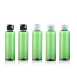 Free shipping(50pcs/lot)100ml Green Plastic Bottle With Flip Top Cap, PET Shampoo Bottle,3.5oz Green Plastic Container