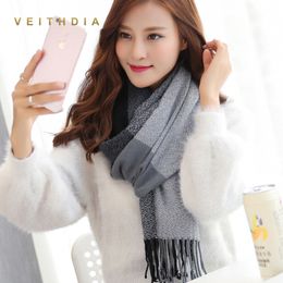 Wholesale-Winter Female Wool Scarf Women Cashmere Scarves Wide Lattices Long Shawl Wrap Blanket Warm Tippet wholesale