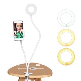 Photo Studio Selfie LED Ring Light with Cell Phone Mobile Holder for Youtube Live Stream Makeup Camera Lamp for Mobile phone