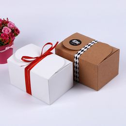 Kraft Paper Package Boxes Party Gift Pack Box For Biscuits Cookie Handmade Soap Bakery Candy