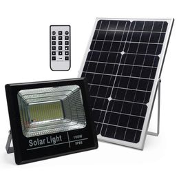 Solar Led Flood Light Outdoor 100W with Timer Remote Controller Light Sensor Solar Floodlight Outdoor Garden Lights