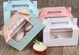 wholesale free DHL/FEDEX SHIPPING MIX COLOUR 2 lattice cupcake box portable muffin box with window CLEAR window cake box