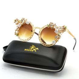 Colour Cat Women Sunglasses Rhinestone Around Female Eyewear Handmade Crystal Diamond Sun Glasses Eyeglass FML