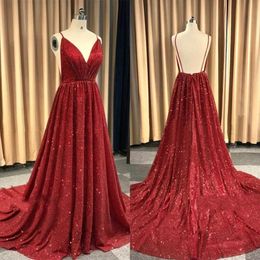 Glitz Red Sequins Maternity Prom Klänningar 2020 Reflekterande Empire Baklösa Spaghetti Lång Gravid Kvällsklänning Bär BC1493