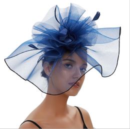 Handmade hairpin headdress exaggerated Mesh Hat European and American feather hairpin