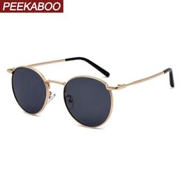 clear lens metal sunglasses woman yellow red male sun glasses round gold 2023 uv400 birthday gift items