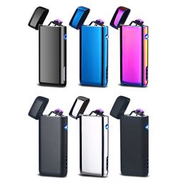 Newest Colourful Zinc Alloy USB ARC Windproof Charging Lighter Portable Innovative Design For Cigarette Bong Smoking Pipe High Quality DHL