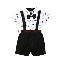 Newborn Baby Boys Birthday Party Christening Outfits White Romper Jumpsuit Sets