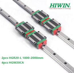 2pcs Original New HIWIN HGR20-1800mm/1900mm/2000mm linear rail/guide+4pcs HGW20CA/HGW20CC linear Flange Carriage for CNC router parts