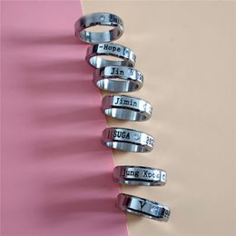 Ring Stainless Steel JHOPE Finger Rings Jewellery Rings Accessories for Men Women Female Bangtan Boys Jewellery