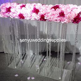 80cm/100cm tall )acrylic crystal hotsale pillar walkway as flower stand for wedding&party decoration senyu 0229