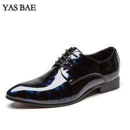 Male China Brand italian Fashion Style Leather Dress Office Formal Shoe Patent Leather Magic Size 48 50 Footwear for Men