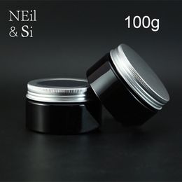 Black 100g Plastic Cosmetic Jar Refillable Facial Cream Container Bath Salts Lotion Packaging Bottles Light Avoid